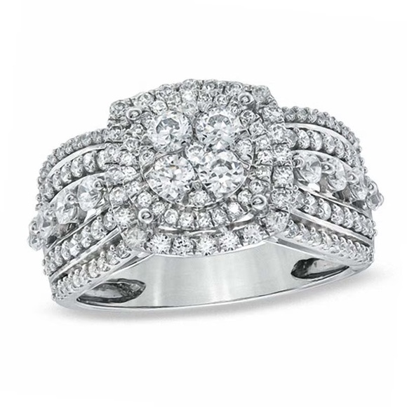1.5 CT T.W. Diamonds set in 10K White Gold Ring - Picture 1 of 3